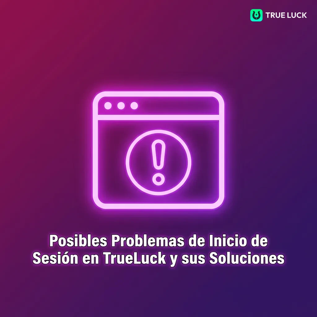 TrueLuck login issues table showing common problems like incorrect password, blocked account, and their solutions