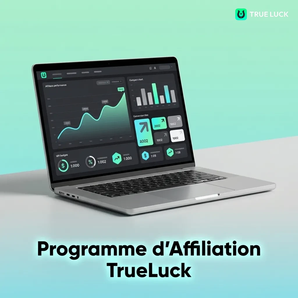Programme d'affiliation TrueLuck avec commissions récurrentes, revenue share jusqu'à 40%, outils marketing et support dédié
