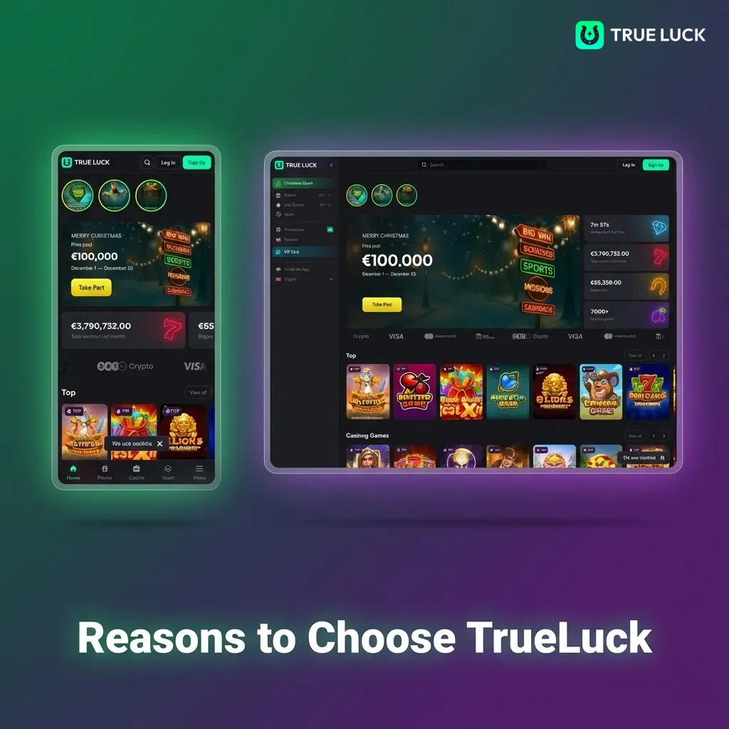 TrueLuck offers 3,000+ games, fast withdrawals, competitive odds, and 24/7 support for Irish players with local payments.