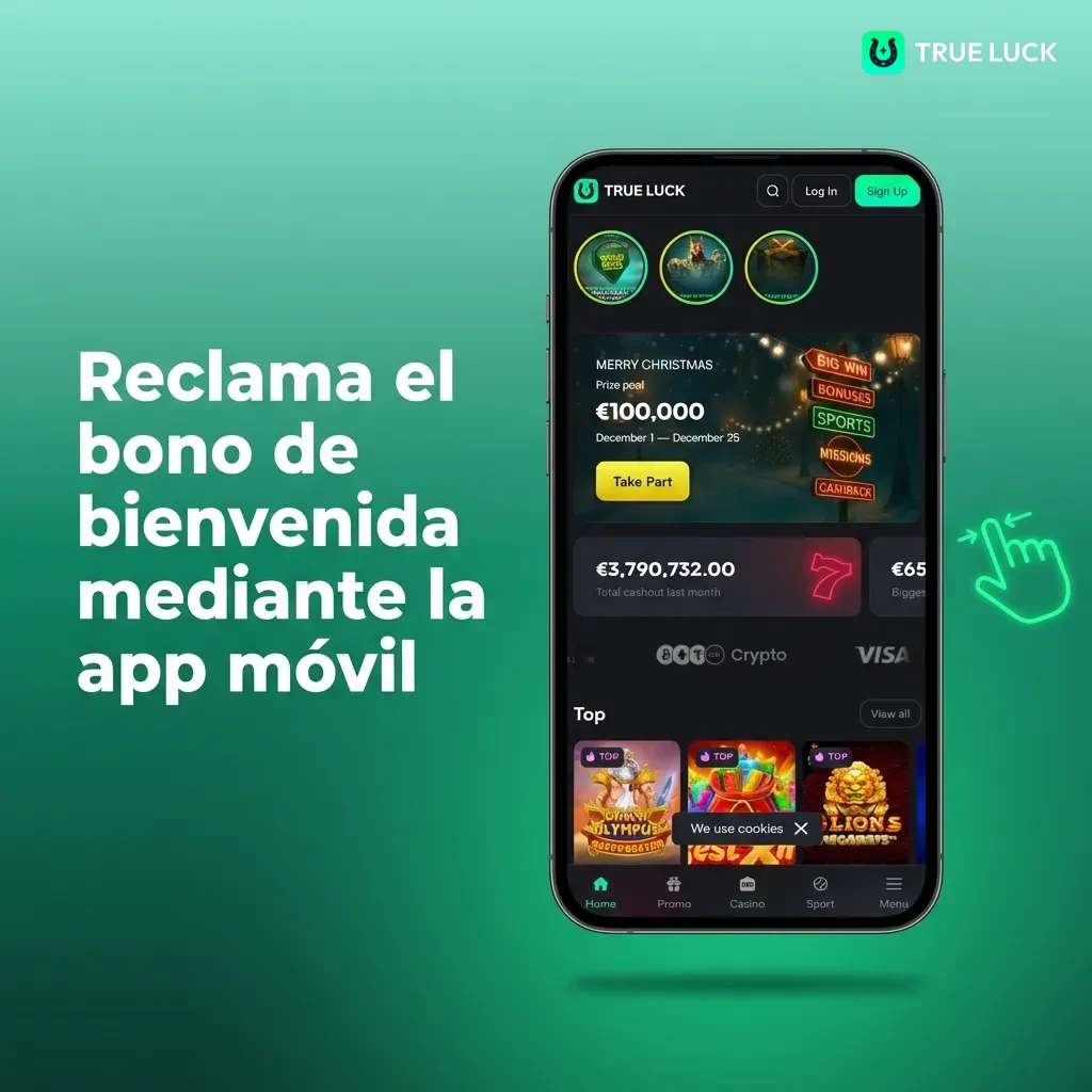 Usuario reclamando bono de bienvenida en aplicación móvil de casino con opciones de depósito visibles en pantalla