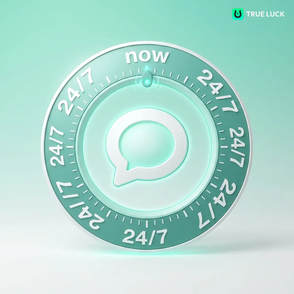 24/7 live chat support icon with agent assistance for instant help on bonuses, withdrawals, and account issues