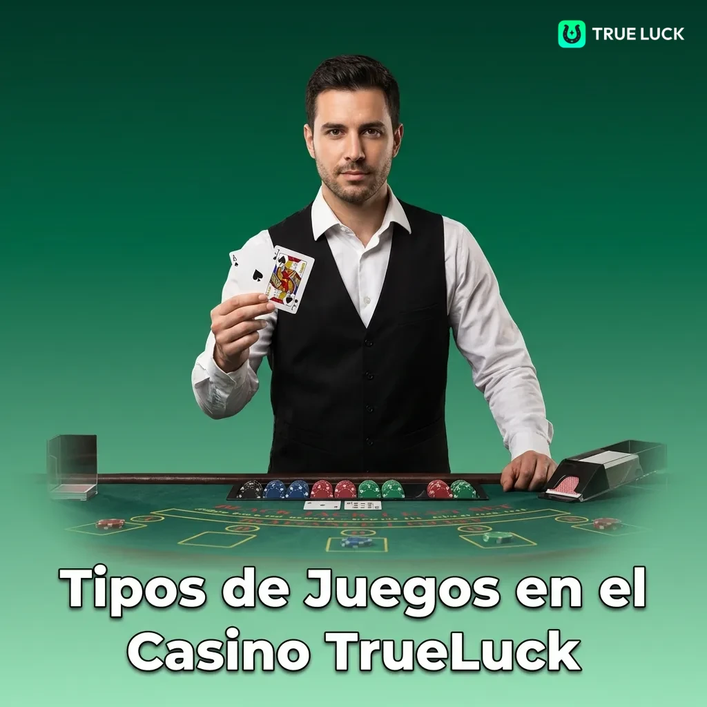 Casino TrueLuck game variety showing slots, crash games, table games, progressive jackpots, video poker, and instant games