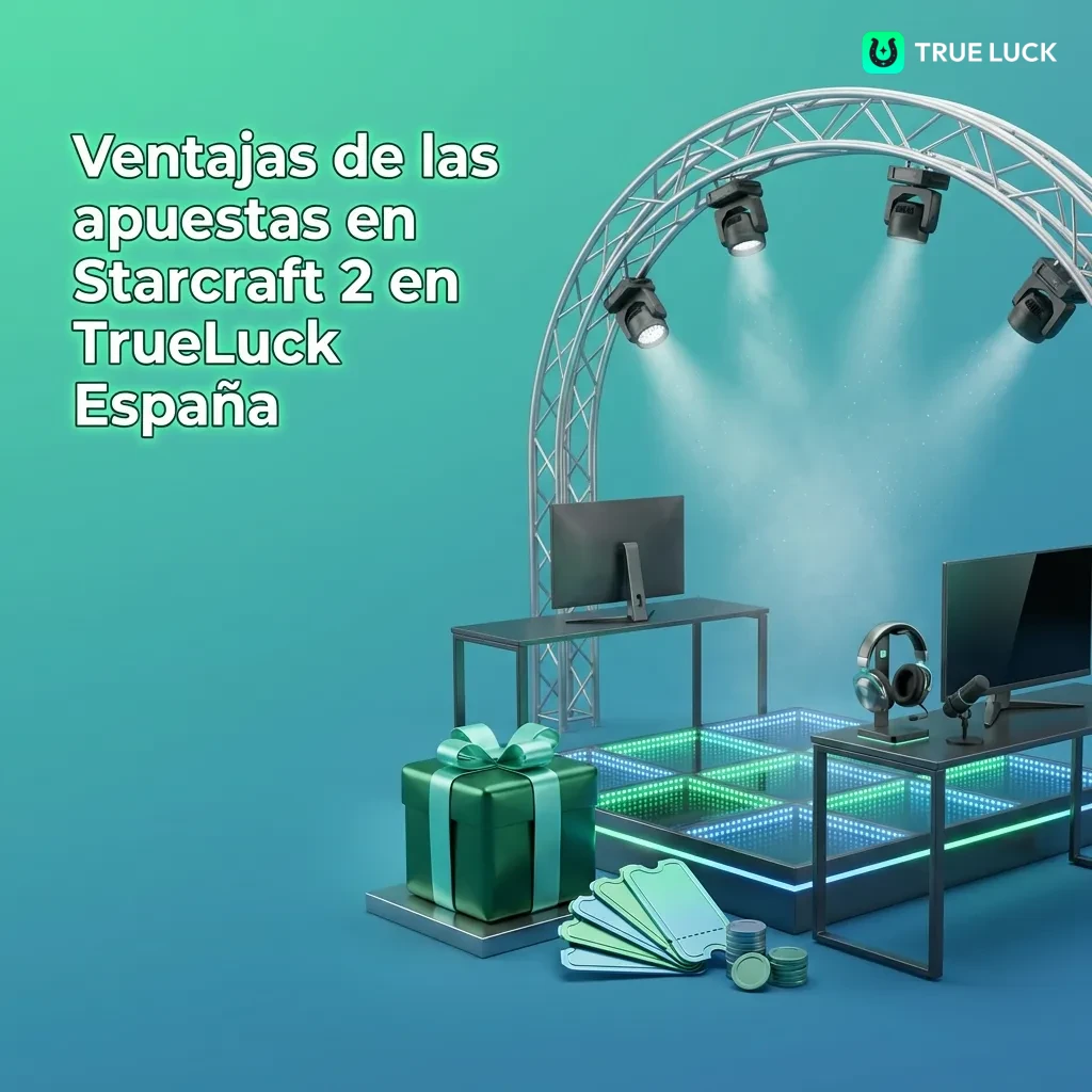 TrueLuck España betting platform showing Starcraft 2 esports options with bonuses, payment methods, and competitive odds