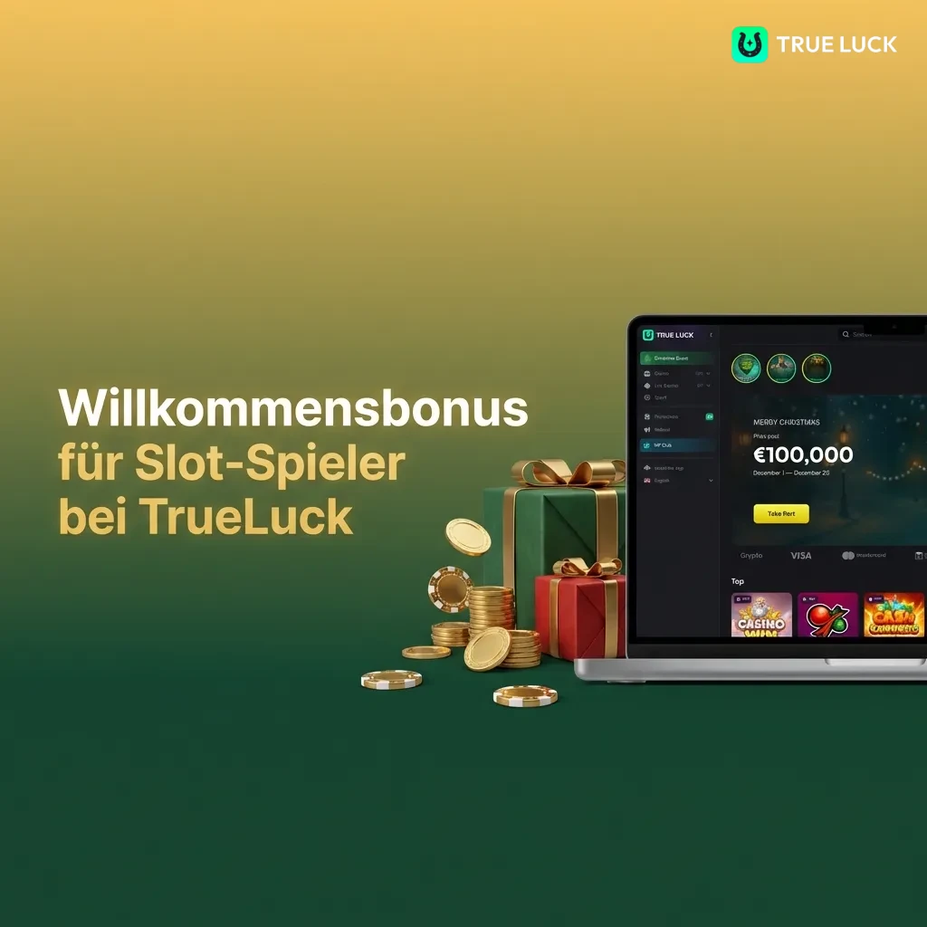 TrueLuck casino welcome bonus offering 250% up to €4,000 plus 175 free spins for slot players with loyalty rewards