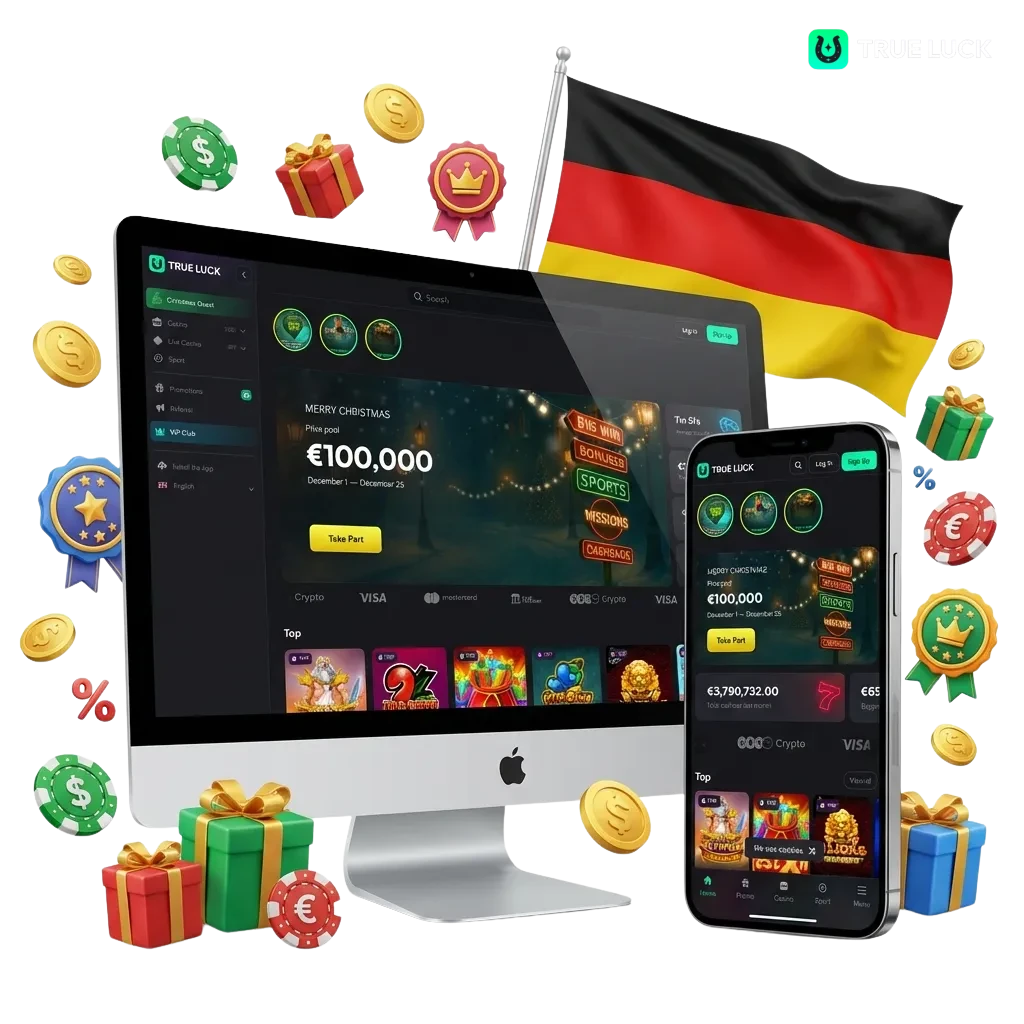 TrueLuck Deutschland: Lizenziertes Online Casino & Sportwetten mit Willkommensbonus bis 4.000€ und sicheren Zahlungsmethoden